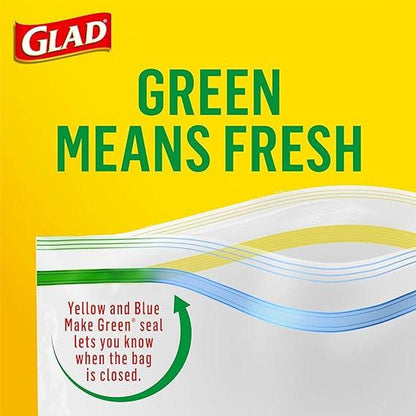 Glad Zipper Food Storage Plastic Bags, Snack, 50 Count (Packaging May Vary)