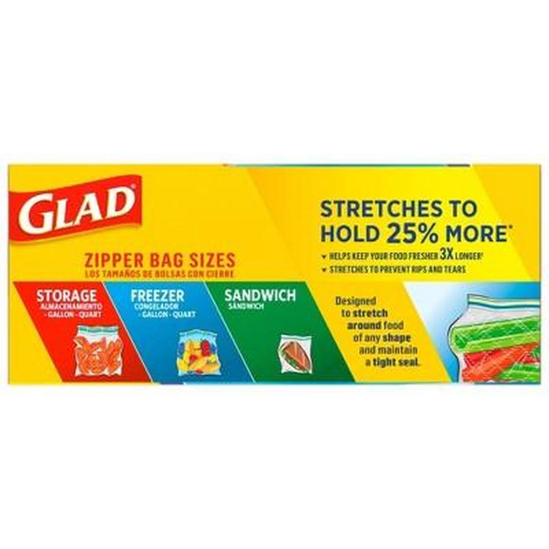 GLAD FLEXN' SEAL Zipper Food Storage Sandwich Bags - 100 Count