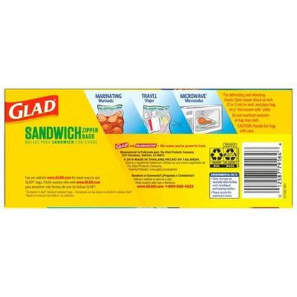 GLAD FLEXN' SEAL Zipper Food Storage Sandwich Bags - 100 Count