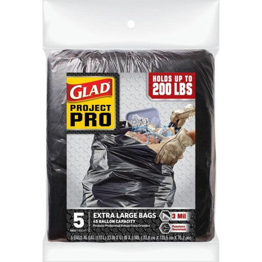 Extra Large 45-Gallon Black Trash Bags - Heavy-Duty Garbage Bags for Efficient Waste Disposal