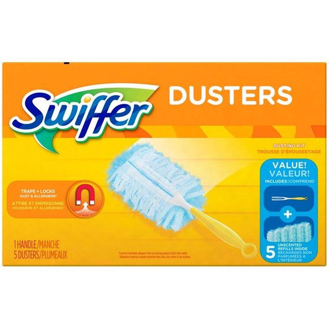 Swiffer Duster Short Handle Starter Kit (1 Handle, 5 Dusters)