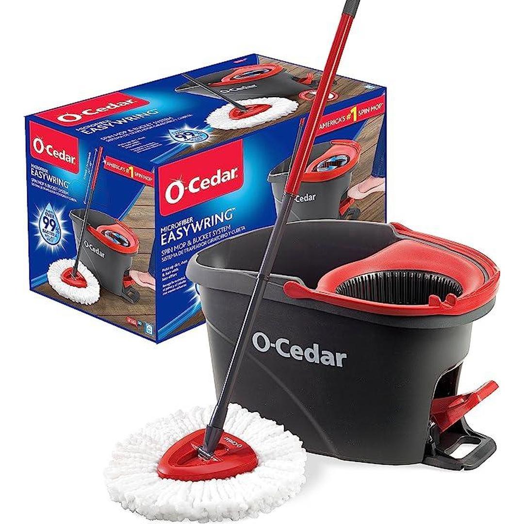 O-Cedar EasyWring Microfiber Spin Mop, Bucket Floor Cleaning System