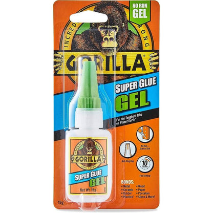 Gorilla Super Glue Gel, 15 Gram, Clear