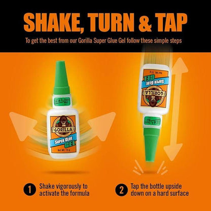 Gorilla Super Glue Gel, 15 Gram, Clear