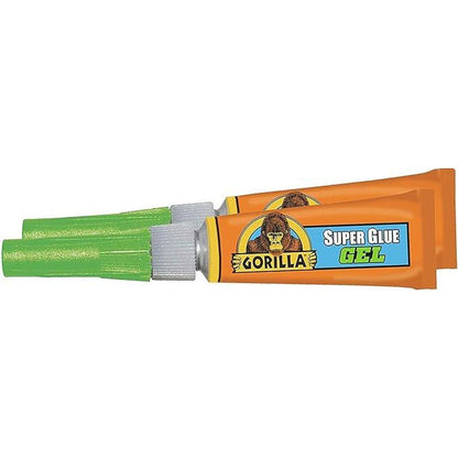 Gorilla Super Glue Gel, Two 3 Gram Tubes, Clear