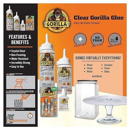 Gorilla Clear Glue, 1.75 ounce Bottle