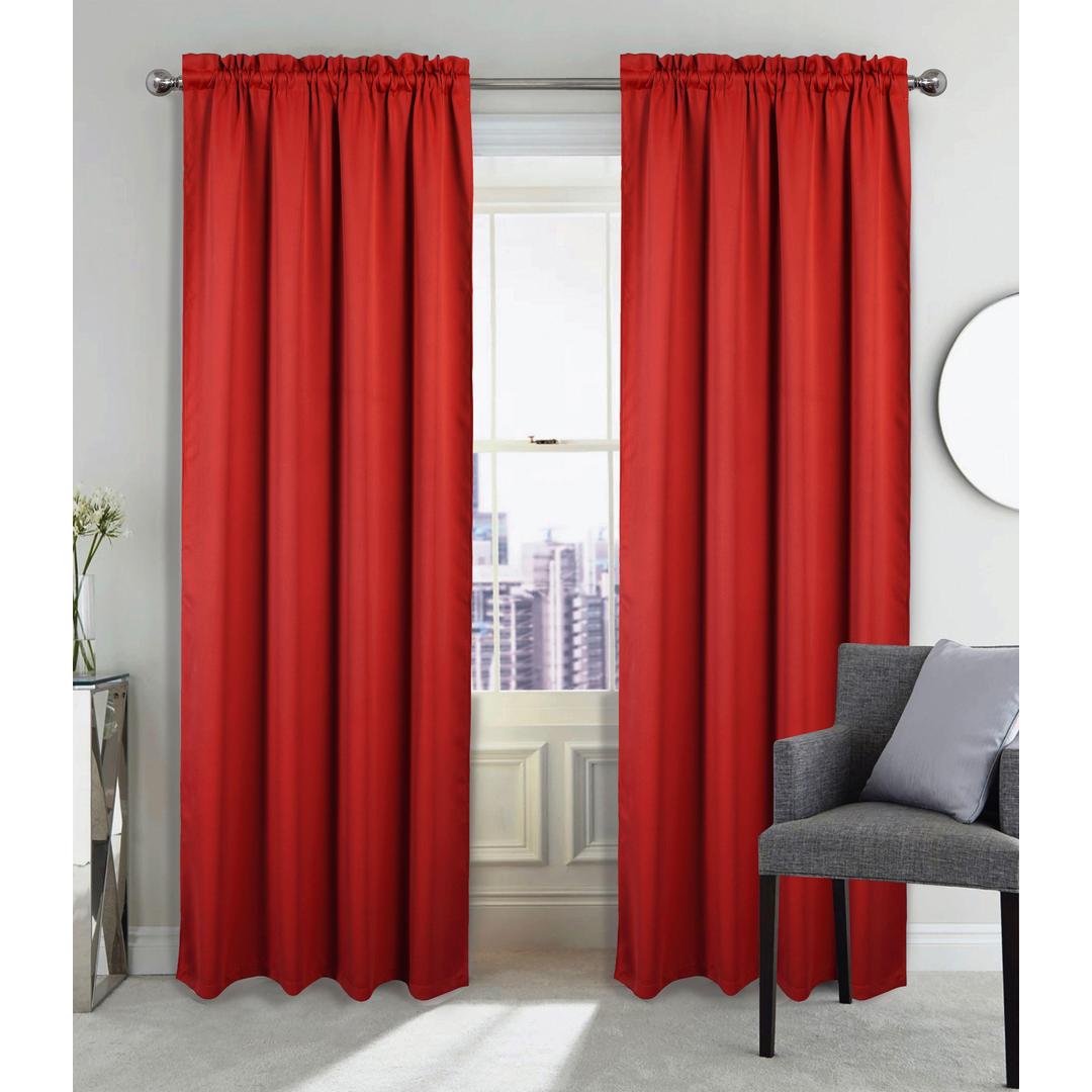 Twilight Blackout Red Curtain Panel - 90 Inches, Rod Pocket Design