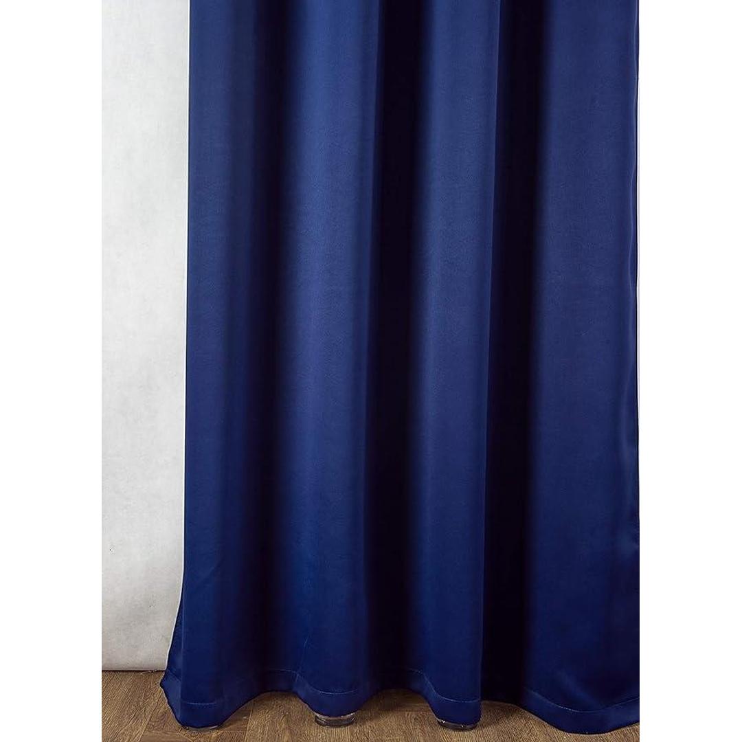 Twilight Blackout Navy Blue Curtain Panel - 90 Inches, Rod Pocket Design