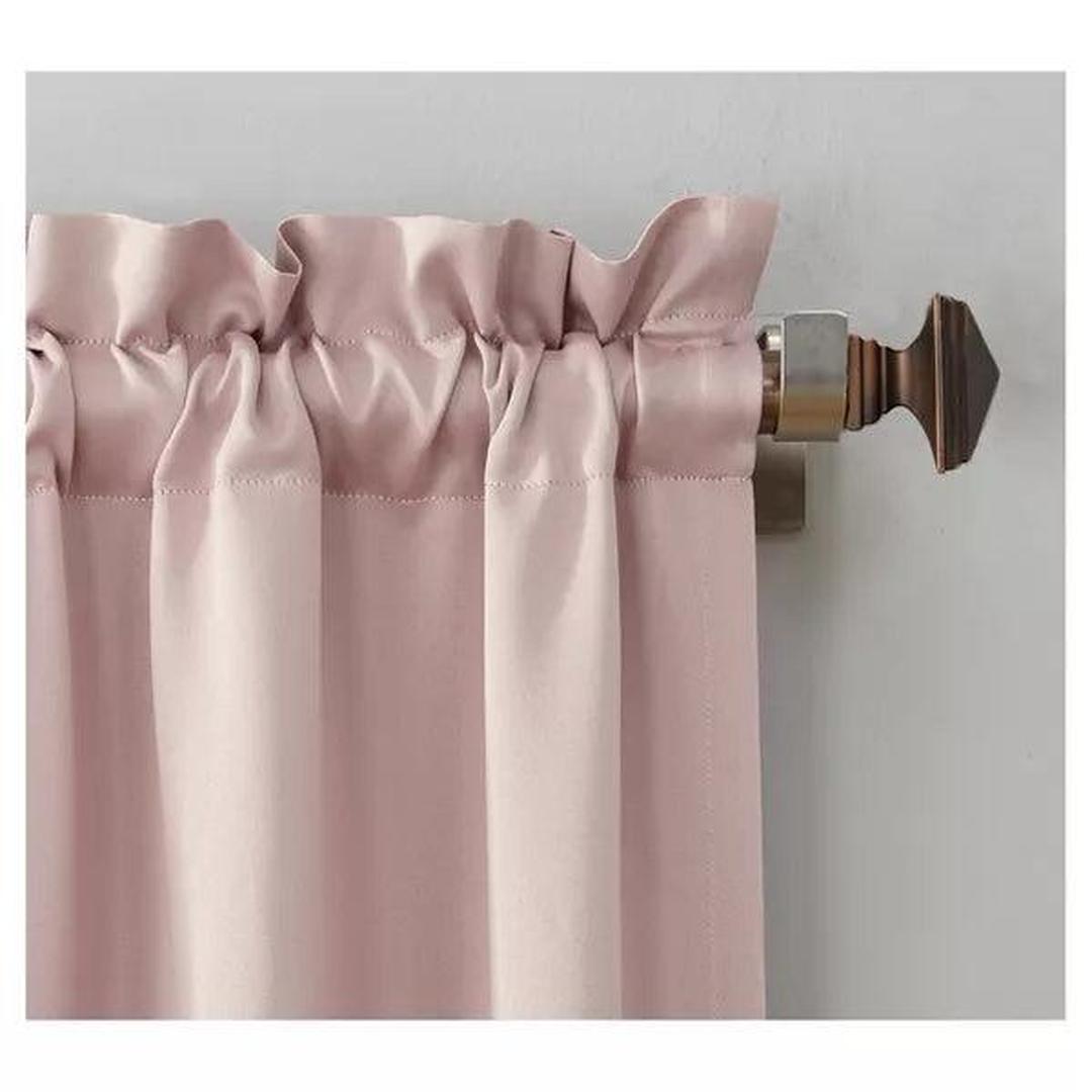 Twilight Blackout Blush Curtain Panel - 90 Inches, Rod Pocket Design