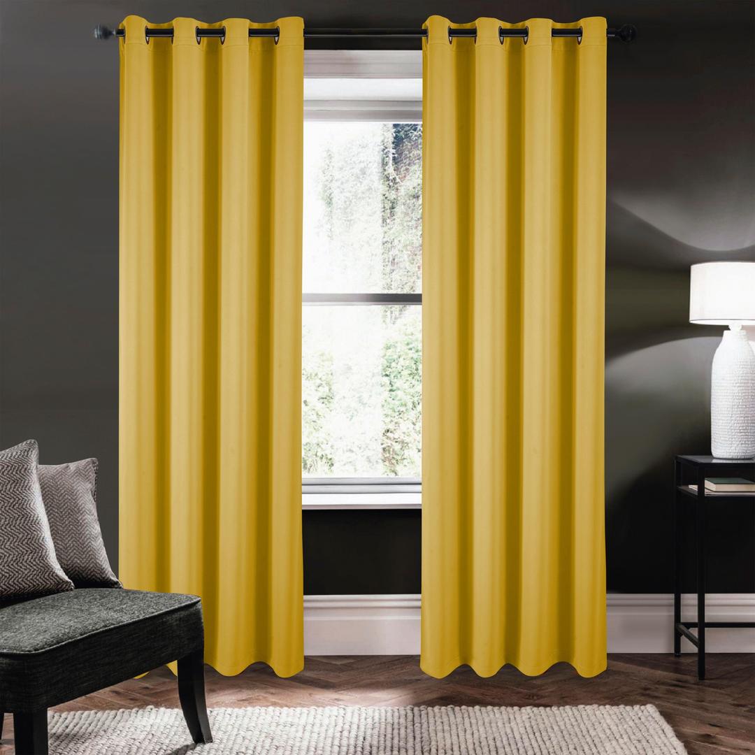 Riley 100% Blackout Grommet Panels 84" Yellow