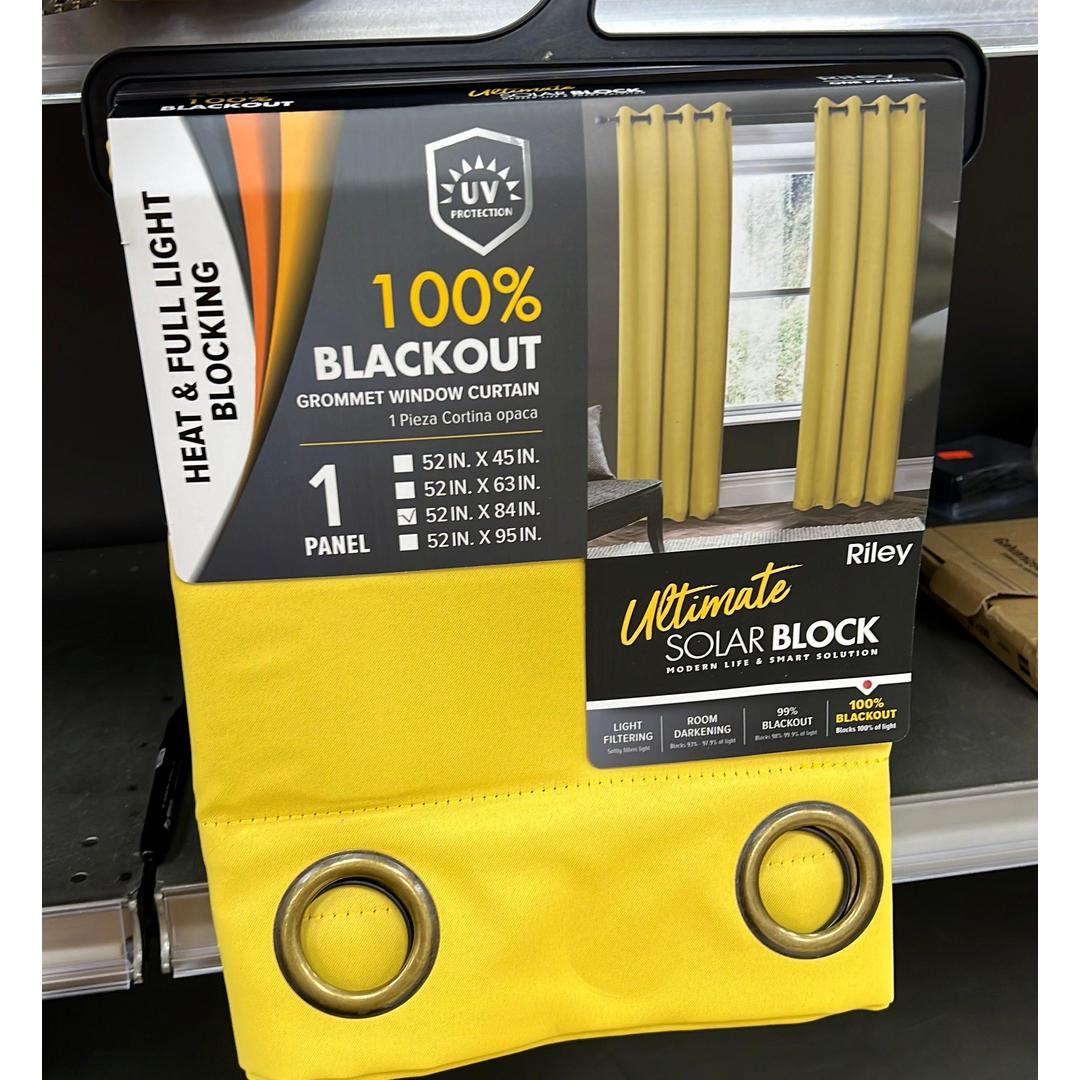 Riley 100% Blackout Grommet Panels 84" Yellow