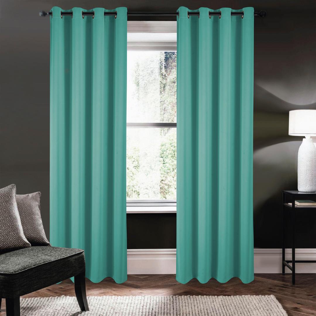 Riley 100% Blackout Grommet Panels 84" Teal