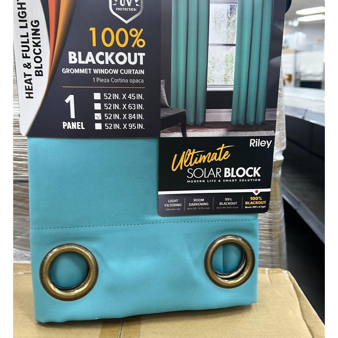 Riley 100% Blackout Grommet Panels 84" Teal