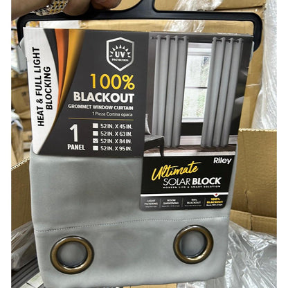 Riley 100% Blackout Grommet Panels 84" Charcoal
