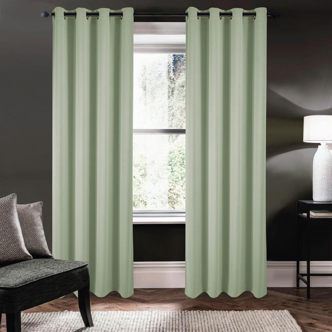 Riley 100% Blackout Grommet Panels 63" Sage