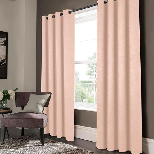 Olivia Gray Lynx Matte Embossed Blackout Grommet Panel Pair - 52x84", Blush