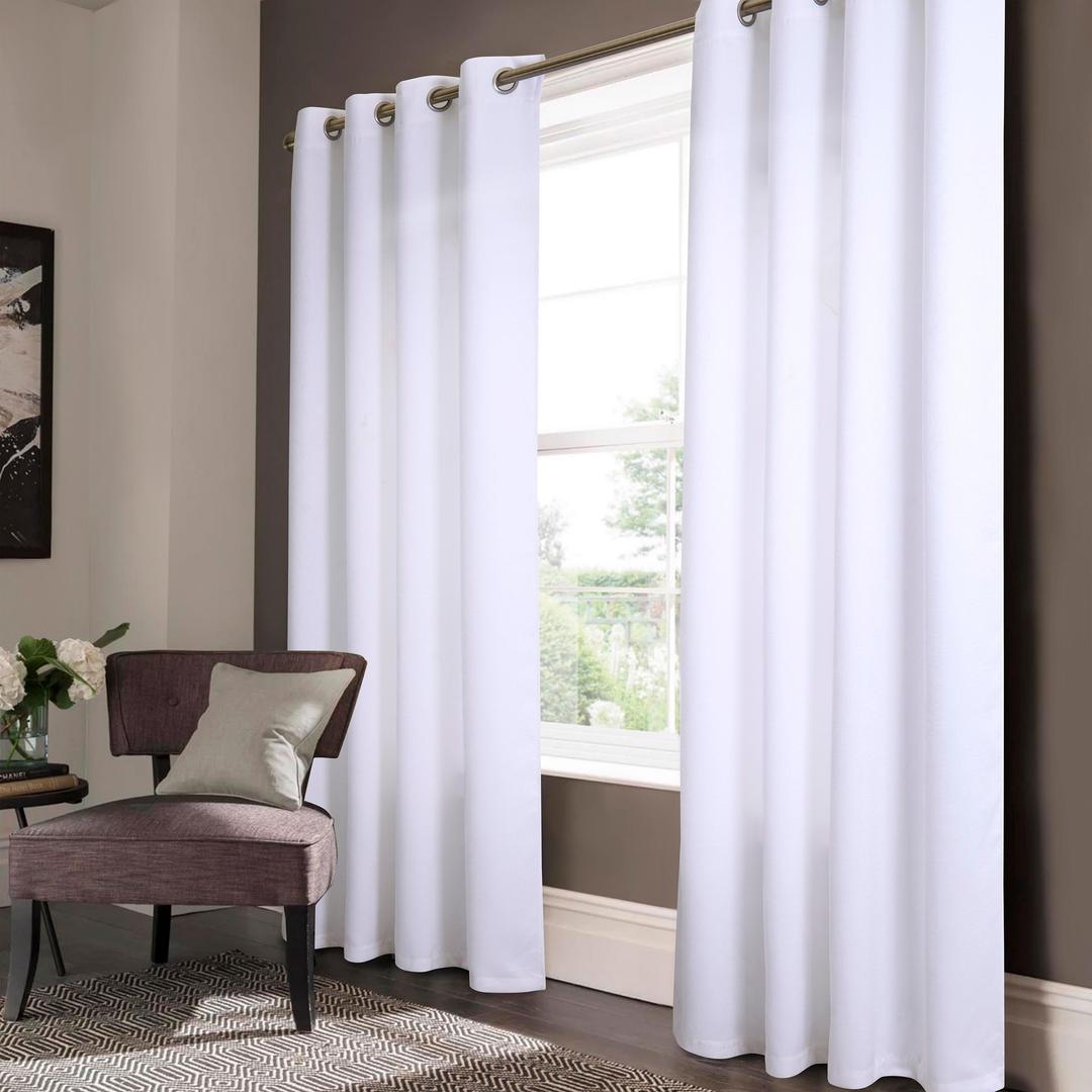 Lina Matte Embossed Blackout Grommet Panel 90" White