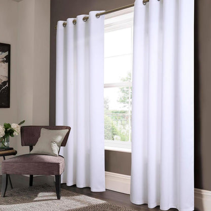 Lina Matte Embossed Blackout Grommet Panel 90" White