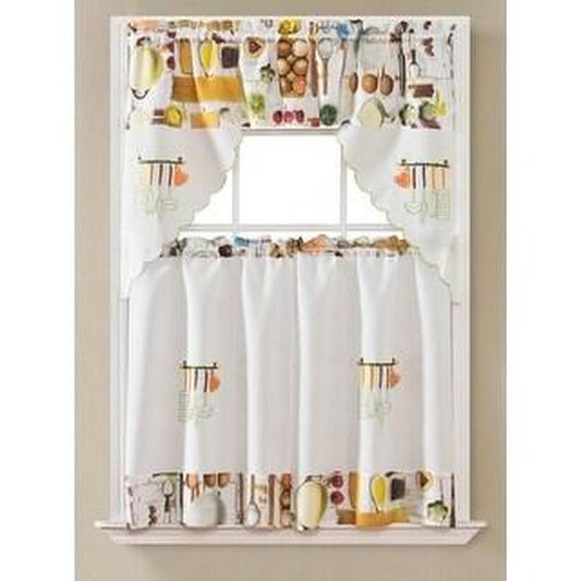 Urban Pantry Tier and Valance Kitchen Curtain Set