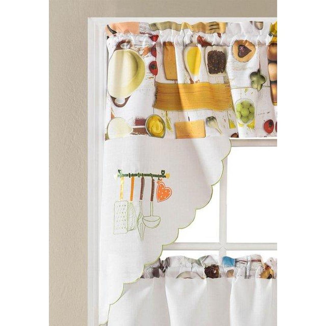 Urban Pantry Tier and Valance Kitchen Curtain Set