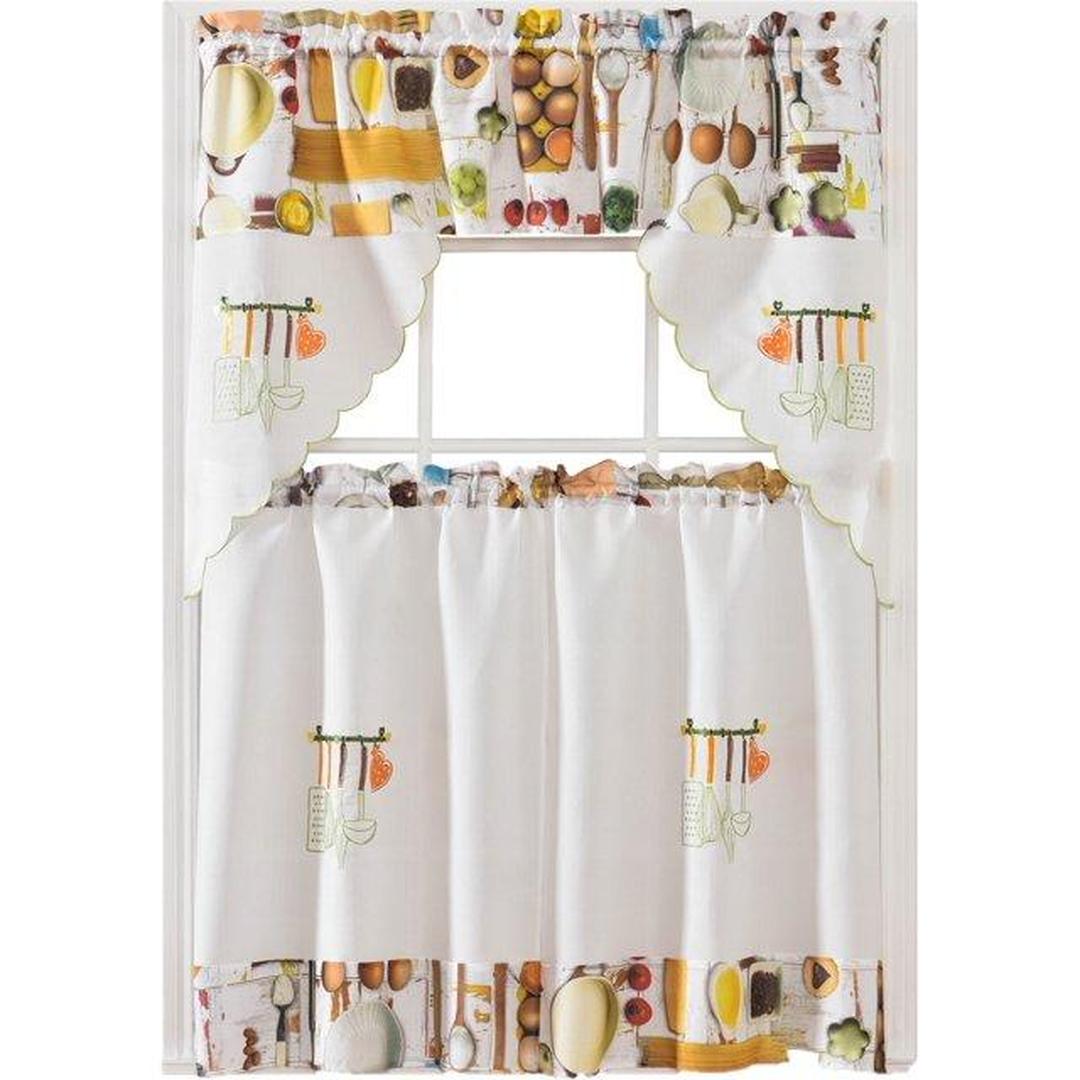 Urban Pantry Tier and Valance Kitchen Curtain Set