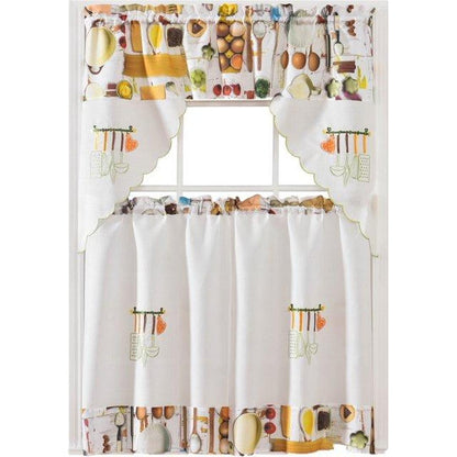 Urban Pantry Tier and Valance Kitchen Curtain Set