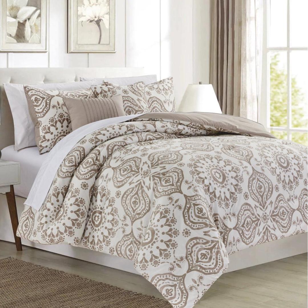 5 Pc Mellow Printed Comforter Set Queen