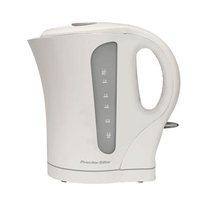 Proctor Silex 1.7 Liter Plastic Cordless Electric Kettle in White