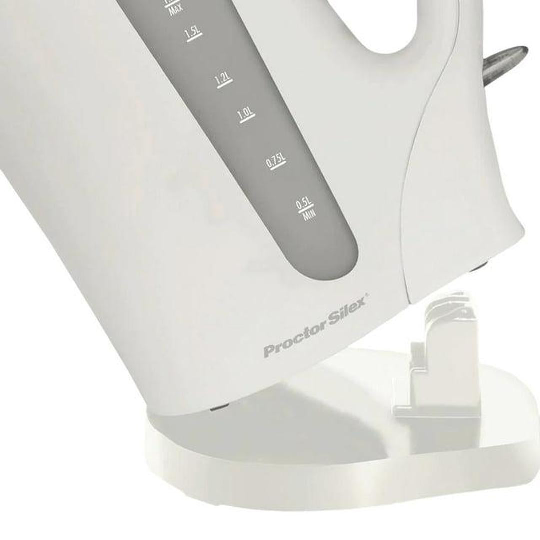 Proctor Silex 1.7 Liter Plastic Cordless Electric Kettle in White