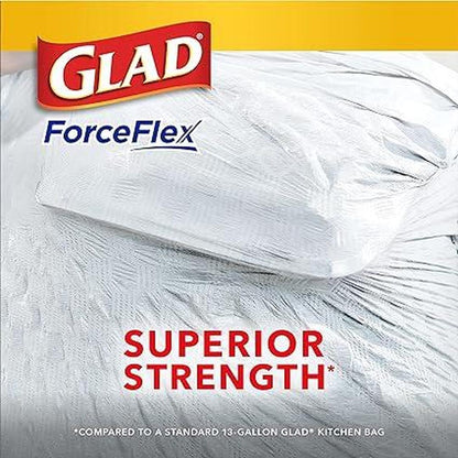 Glad ForceFlex Tall Kitchen Drawstring Trash Bags, 13 Gallon, 45 Count 