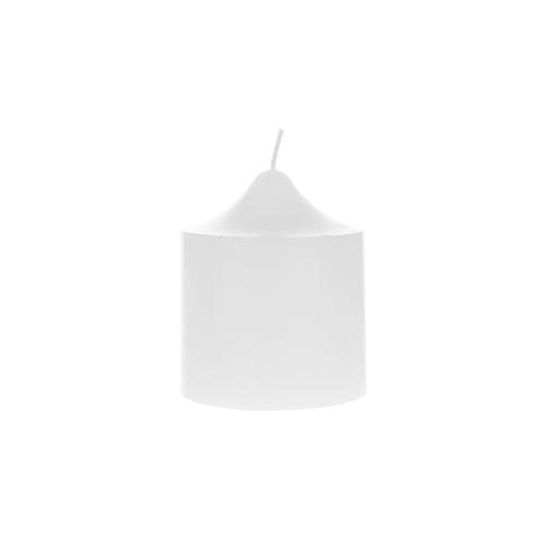 3" x 3" Dome Top Press Unscented Pillar Candle - White