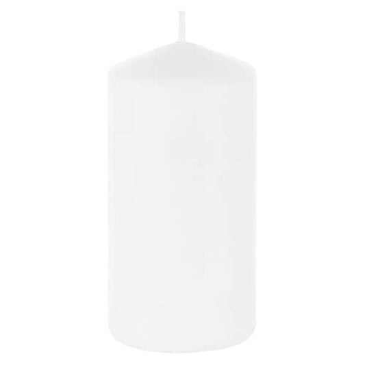 3" x 6" Domed Top Press Unscented Pillar Candle in Shrink Wrap - White