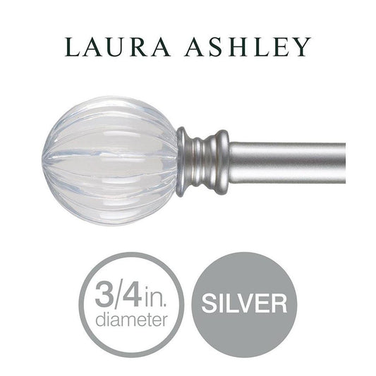 33”- 66” Laura Ashley Ribbed Crystal Curtain Rod
