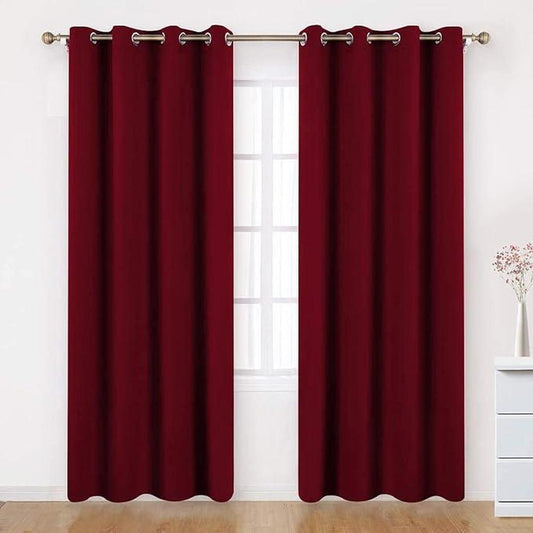 Jeannie Burgundy Blackout Grommet Panel - 54"x84" Window Treatment for Superior Light Control and Privacy