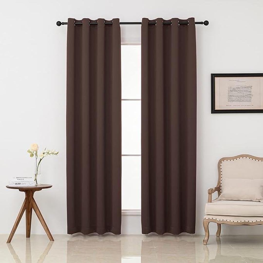 Jeannie Chocolate Brown Blackout Grommet Panel - 54"x84" Window Treatment for Superior Light Control and Privacy