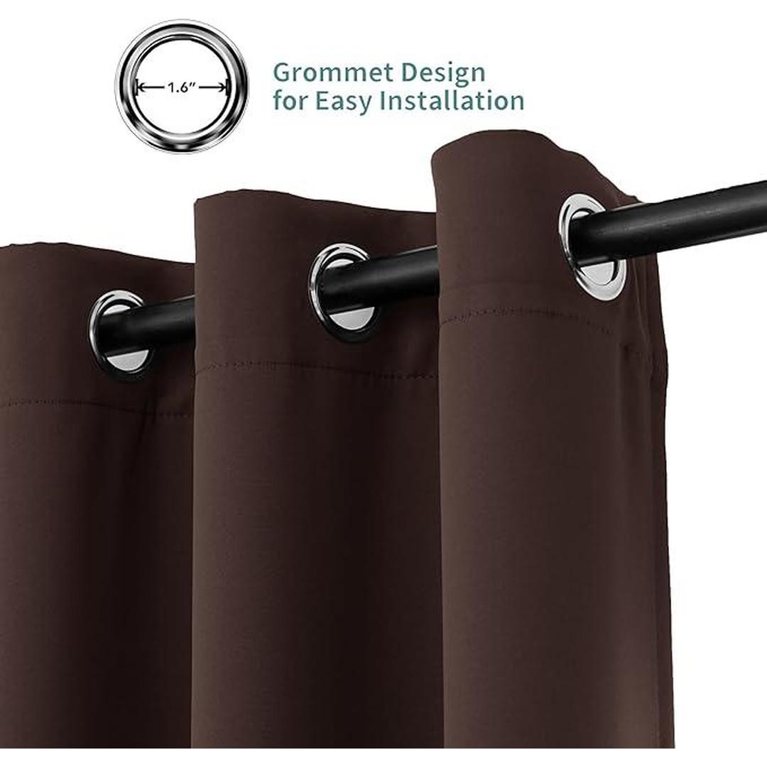 Jeannie Chocolate Brown Blackout Grommet Panel - 54"x84" Window Treatment for Superior Light Control and Privacy