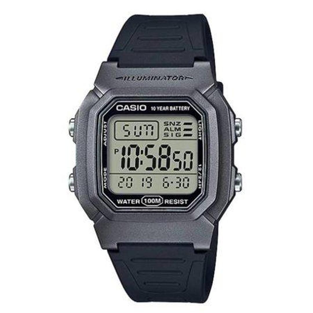 Casio Men S Dual Time Digital Watch Silver/Black - W-800HM-7AVCF