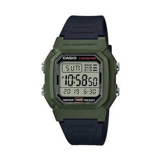 Casio Men S Dual Time Digital Watch Green/Black