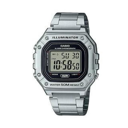 Casio Men's Classic Stainless Digital Bracelet Watch Silver