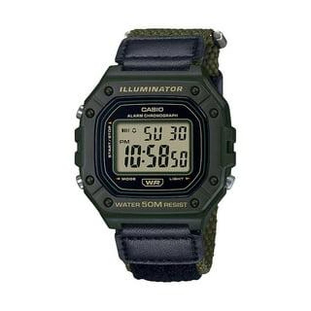 Casio Men s Classic Digital Velcro Strap Watch Green Open Sell Watch Sama Department Store