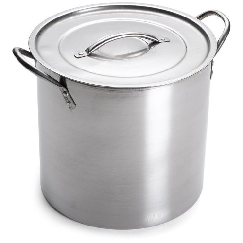 IMUSA USA Stainless Steel Stock Pot with Lid 12-Quart, Silver