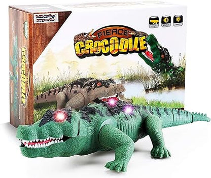 Crocodile Toy Battery Operated 16" Alligator with Moving Jaws, Lights and Realistic Sound