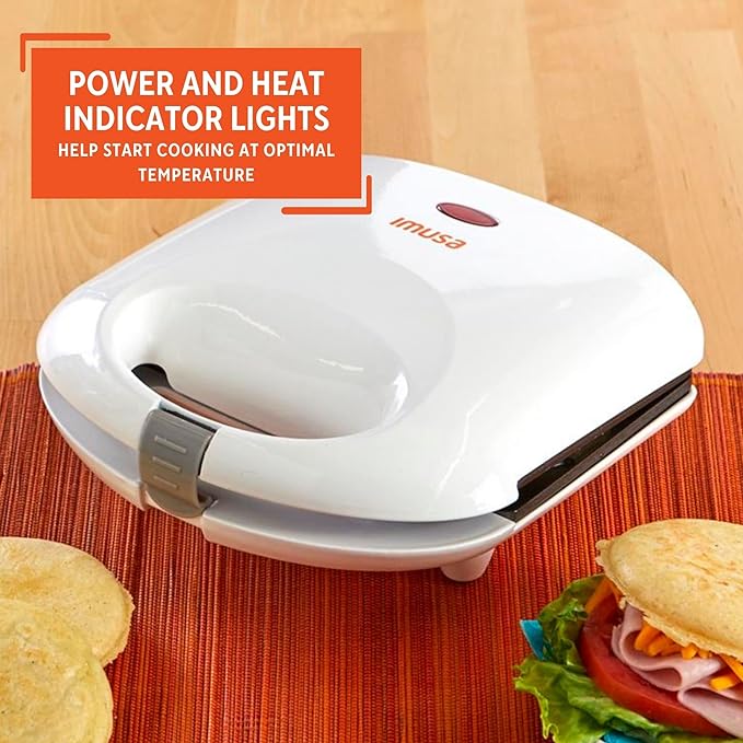 IMUSA Electric Nonstick Arepa Maker (760 W), White