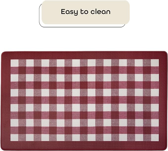 Anti Fatigue Mat 18x30 - Buffalo Check Burgundy