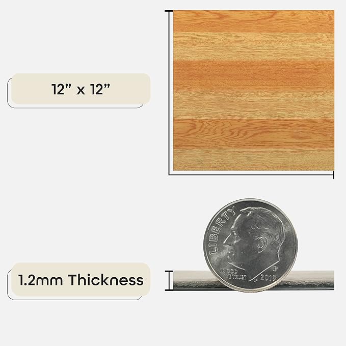 Nexus Light Oak Plank-Look 12"x12" Self Adhesive Vinyl Floor Basket Weave Light/Dark Oak