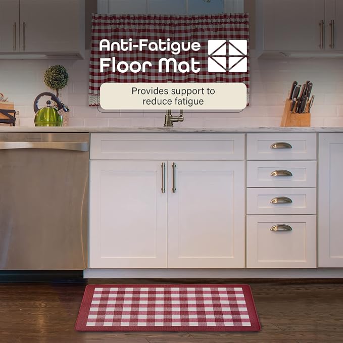 Anti Fatigue Mat 18x30 - Buffalo Check Burgundy