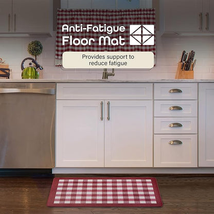 Anti Fatigue Mat 18x30 - Buffalo Check Burgundy