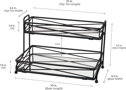 2 Tier Large Vanity Tower, Perfect for Perfumes, Jewelry, Makeup, Cosmetic Organizer