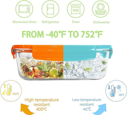 10pk Square Food Storage Container with Lids & open vent