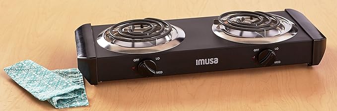 IMUSA Electric Double Burner 1750-Watts , Black